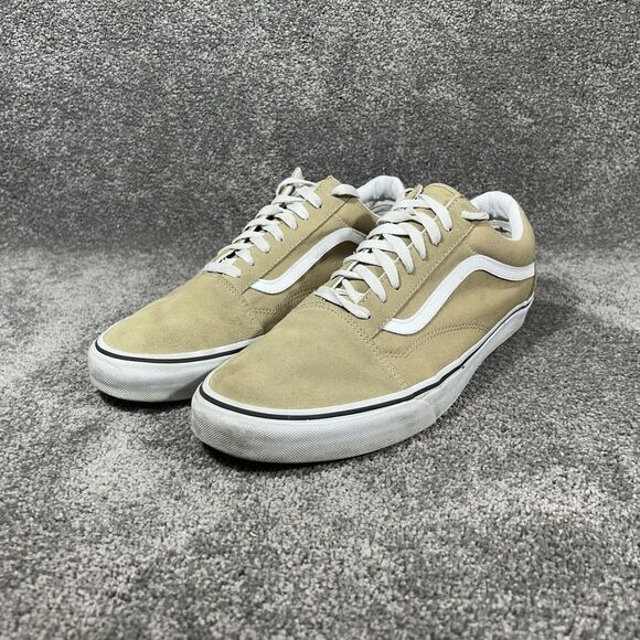 Vans Customs Old Skool Mens Size 16 Taos Taupe Tan Athletic Skate Shoes Used - Picture 4 of 11